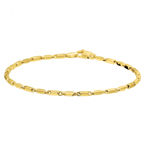 Gouden armband fantasie staafjes 2 mm 19.5 cm - 3220591