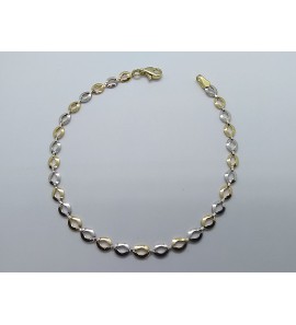 Goud bicolour armband open ogen 4 mm 19 cm - 3220598
