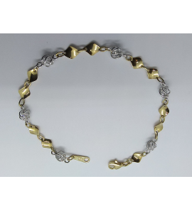 Goud bicolour armband met zirkonia 5 mm 19 cm - 3220603
