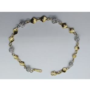 Goud bicolour armband met zirkonia 5 mm 19 cm - 3220603
