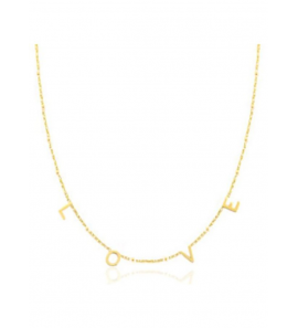Goud collier anker met letters "LOVE" 42-45 cm - 3220608
