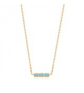 Ania Haie Turquoise Bar Necklace L Gold 40-45 cm - 3220632