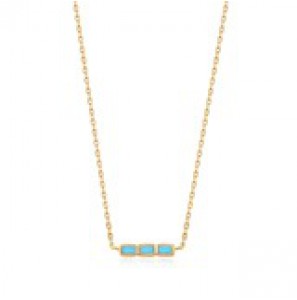 Ania Haie Turquoise Bar Necklace L Gold 40-45 cm - 3220632