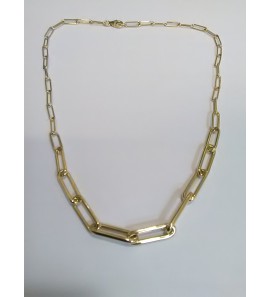 Goud collier paprclip aflopend 45 cm - 3220641