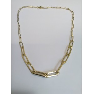 Goud collier paprclip aflopend 45 cm - 3220641