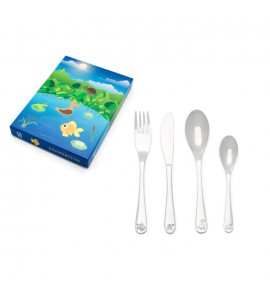Kindercouvert 4-delig Vijverdieren rvs - 3220665