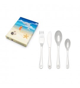 Kindercouvert 4-delig Zeedieren rvs - 3220666
