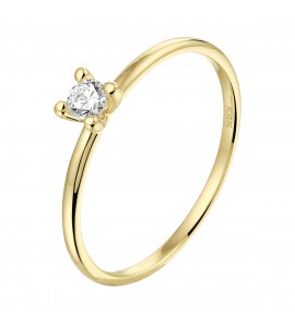 Goud dames aanchuifring met zirkonia 3 mm mt. 17¼ - 3223848