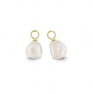 Muy iMenso pair op pandent for creoli FWP "white"10 mm nugget - 3220725