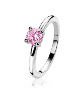 ZINZI zlv. aanschuifring roze zirc. chaton 7 mm mt. 54 - 3220815