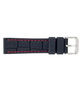 Bear sikiconen band wwart rood stiksel 20 mm - 3220955
