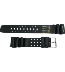 Horlogeband kunststof "duiker" zwart 18-20 mm - 3220960