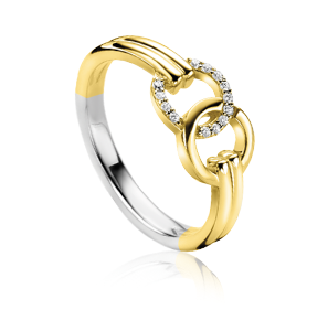 Zinzi zlv. ring gg.verg. open rondjes en zirc. mt. 54 - 3220817