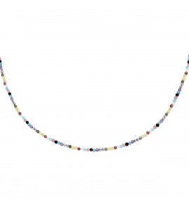 Zilver collier met ecdelstenen mix 2.2 mm 40+4 cm - 3220834