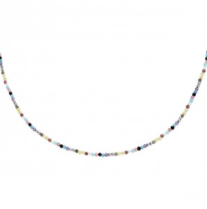 Zilver collier met ecdelstenen mix 2.2 mm 40+4 cm - 3220834