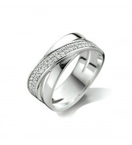 Zilver dames ring 8.5 mm met zirkonia mt. 19 - 3220845