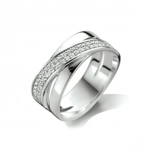 Zilver dames ring 8.5 mm met zirkonia mt. 19 - 3220845