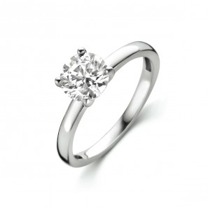 Zilver dames ring solitair 4p zirkonia mt. 17ƒ? - 3220847