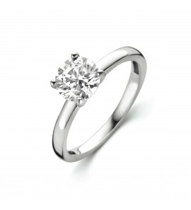 Zilver dames ring solitair 4p zirkonia mt. 19 - 3220850