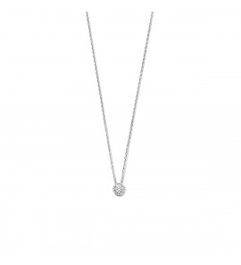 Zilver anker collier 1.3 mm 42+3 cm met antorage hanger zirkonia - 3220864