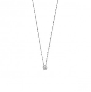 Zilver anker collier 1.3 mm 42+3 cm met antorage hanger zirkonia - 3220864