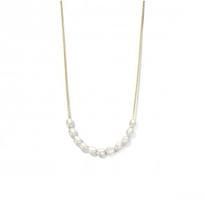 Zilver collier met zw parels 40+4 cm - 3220865