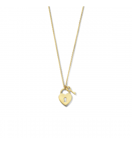 Goud anker collier met sleutel, hart en slot 40 - 42 - 44 cm - 3220866