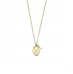Goud anker collier met sleutel, hart en slot 40 - 42 - 44 cm - 3220866