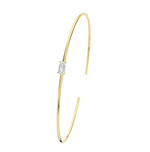 Goud spang armband 1.2 mm 60 mm met bagette zirkonia - 3220867