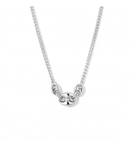 Zilver gourmet collier 3 mm met koffieboon schakels 42-45 cm - 3220883