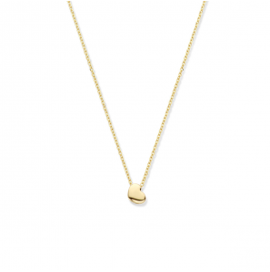 Goud anker collier 0.8 mm met hartje 5.5 mm 42 + 3 cm - 3220981
