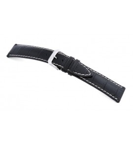 Happel Lederband Tupelo 22 mm XL zwart met Alligator print - 3220993