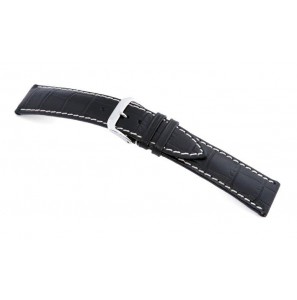 Happel Lederband Tupelo 22 mm XL zwart met Alligator print - 3220993