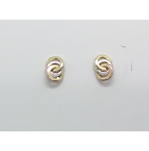Goud tric. oorknopen rondjes - 3221008