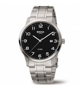 Boccia heren horloge  zw. wp. 10 atm - 3221112