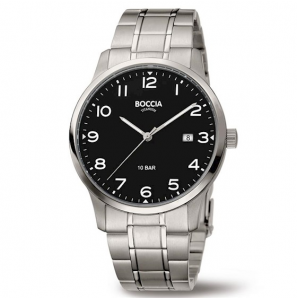 Boccia heren horloge  zw. wp. 10 atm - 3221112