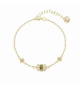 Spark Mix-up gilded bracelet bronze pearl en light colorado topaz en golden shadow - 3221063