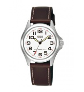 Lorus dames staal leer bruin 50m - 3221077