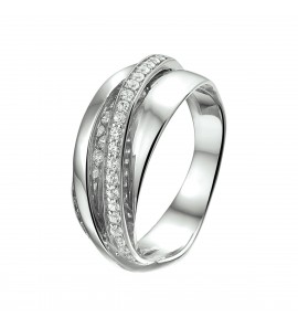Zilveren ring RH fantasie met zirconia maat 21 - 3221084