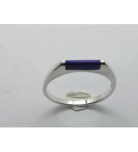 Zilver dames ring met lapis mt. 17½ - 3221136
