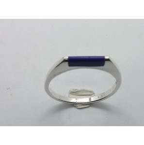 Zilver dames ring met lapis mt. 17½ - 3221136