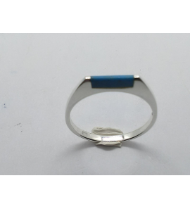 Zilver dames ring met turq. mt. 17½ - 3221137