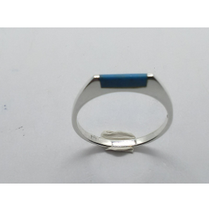 Zilver dames ring met turq. mt. 17½ - 3221137