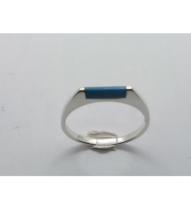 Zilver dames ring met turq. mt. 17¾ - 3221138