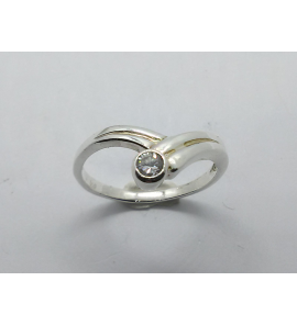 Zilver dames ring met zirkonia mt. 17 - 3221149