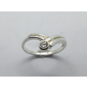 Zilver dames ring met zirkonia mt. 17 - 3221149