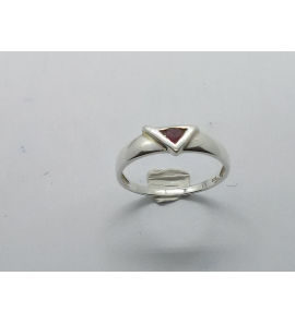Zilver dames ring met robijn mt. 16½ - 3221155