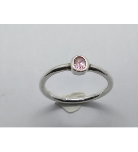 Zilver dames ring met roze zirkonia mt. 17¼ - 3221158