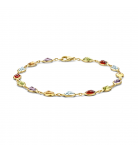 Goud armband met edelsteen mix 5 mm 18.5 cm - 3221243