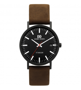 Danish Design Rhine heren titaan zwart leer 3 atm. - 3221303